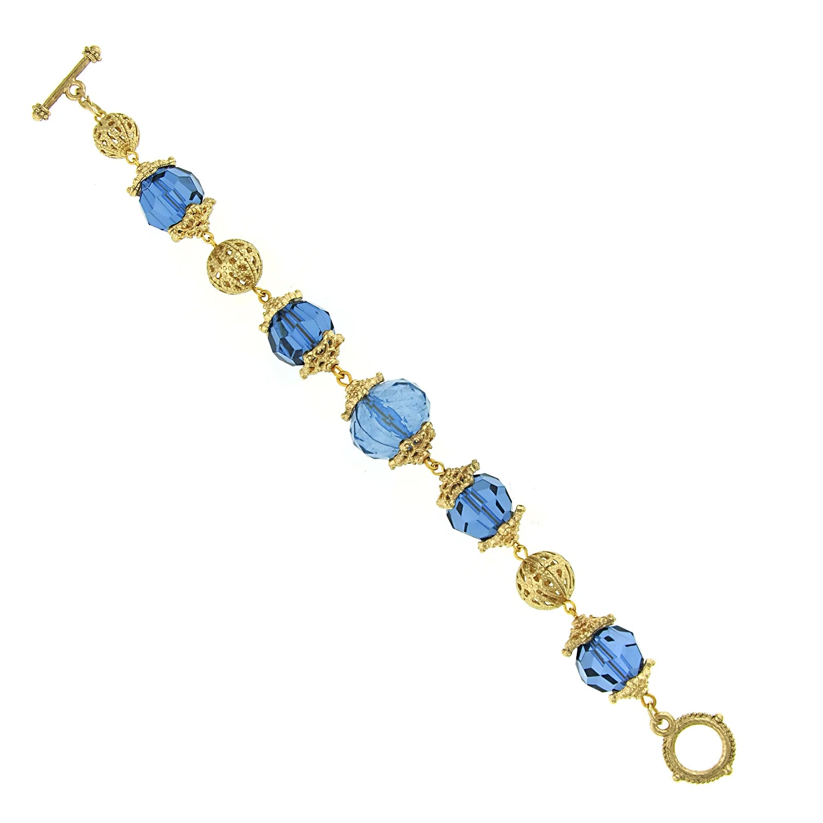 Blue Beaded Toggle Bracelet