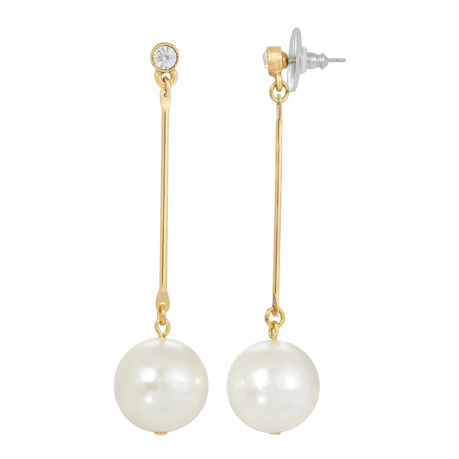 Classic Linear Faux Pearl Drop Earrings