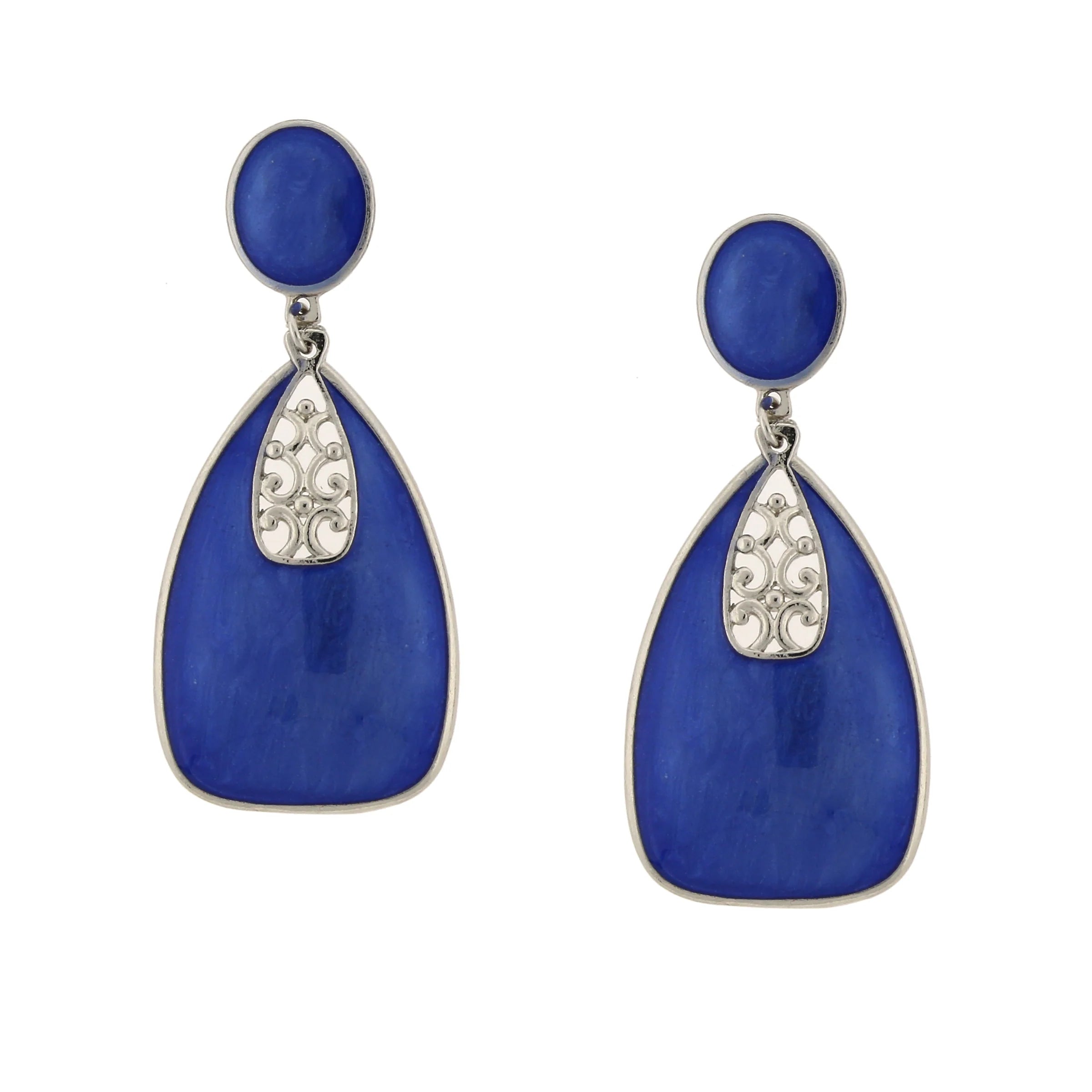 Filigree Enamel Statement Drop Earrings