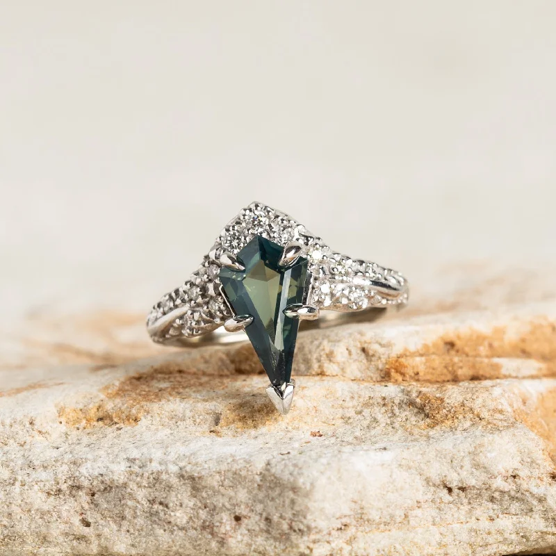 SAPPHIRE KITE ENGAGEMENT RING