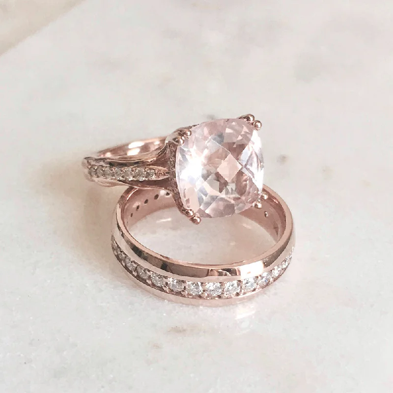 ROSE QUARTZ ENGAGEMENT RING