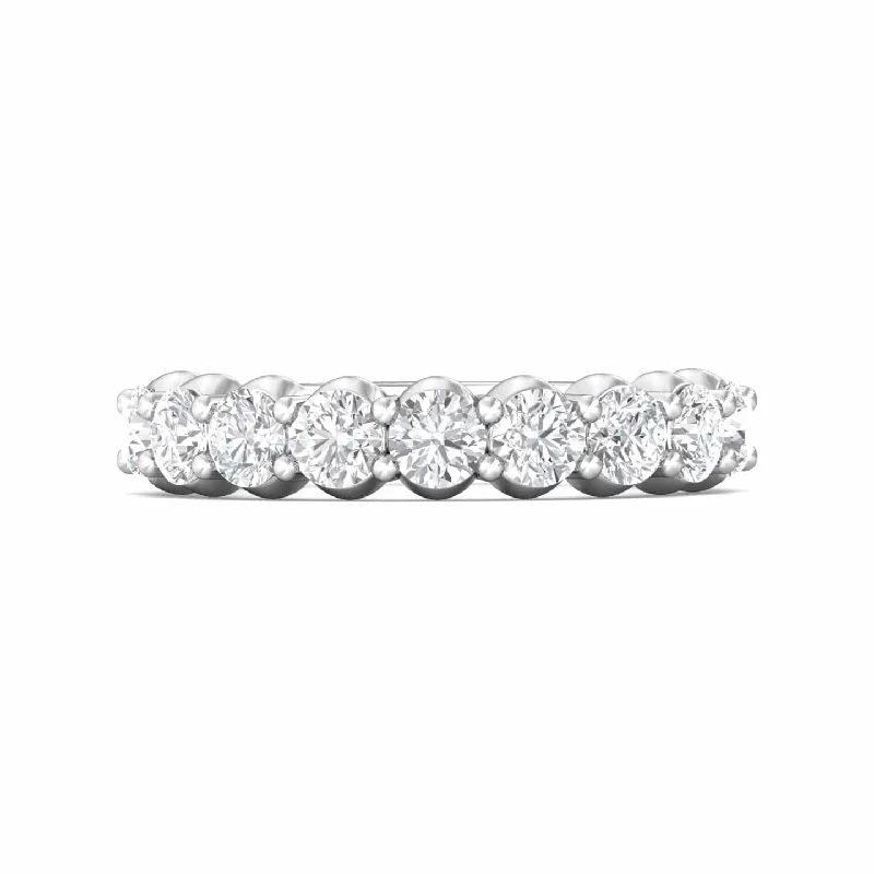 Platinum Shared Prong Diamond Band