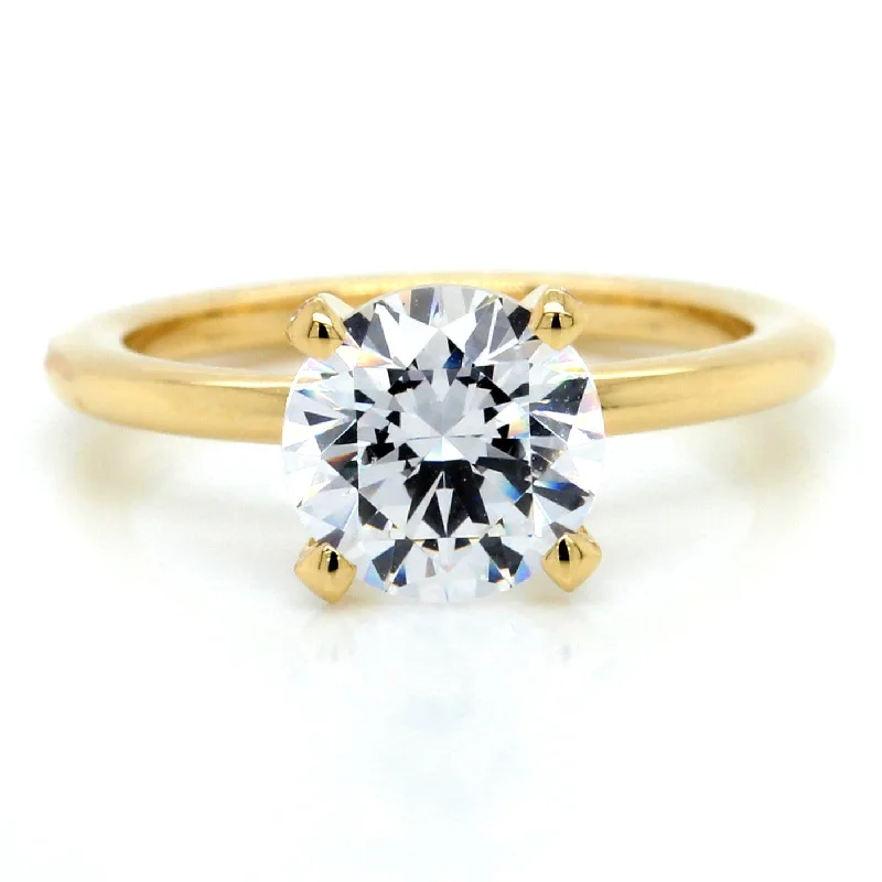 18K Yellow Gold 4-Prong Engagement Ring Setting