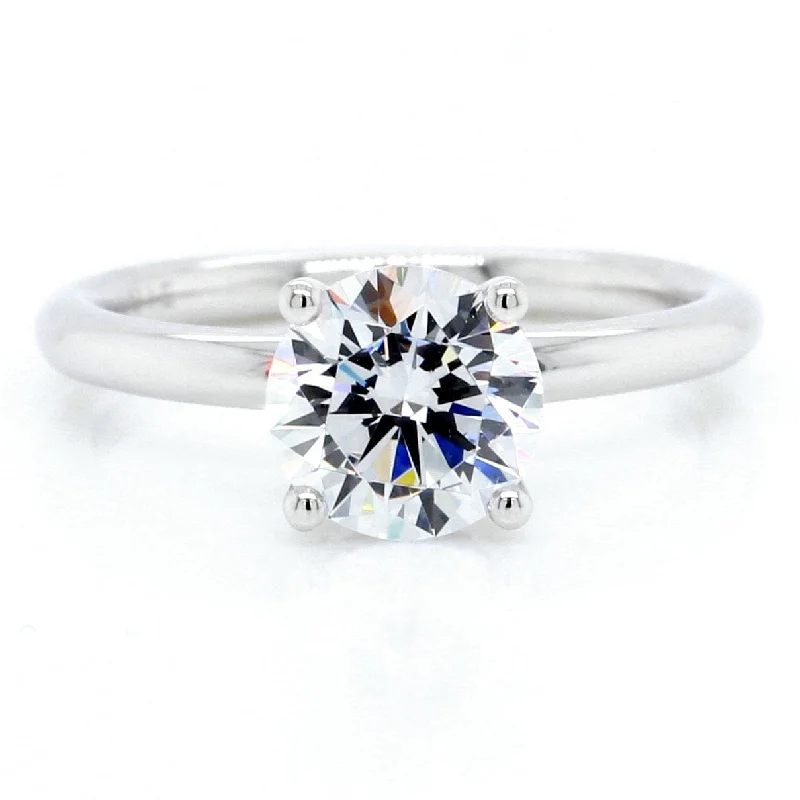 18K White Gold Solitaire Diamond Engagement Ring Setting