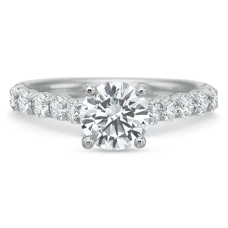 Platinum Flush Fit Prong Set Engagement Ring Setting