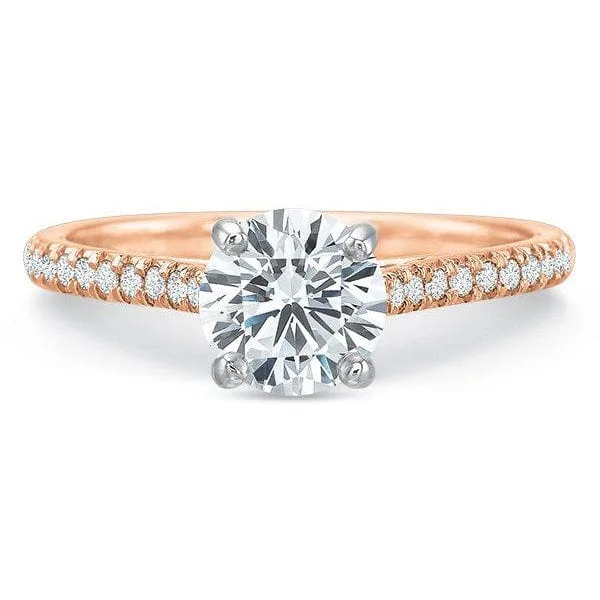 18K Rose Gold New Aire Shared Prong Engagement Ring Setting