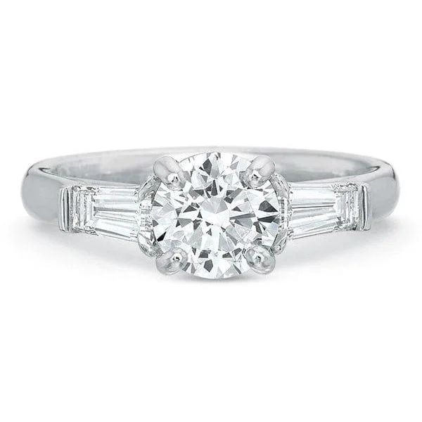 Platinum New Flush Fit 3 Stone Engagement Ring Setting