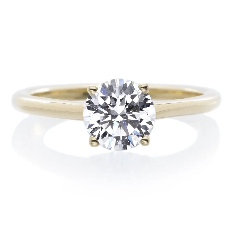 18K Yellow Gold Solitaire Engagement Ring Setting