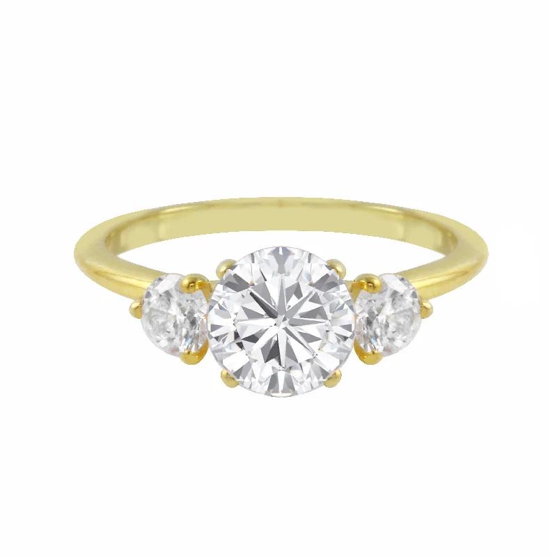 Three Stone Round Diamond Engagement Ring