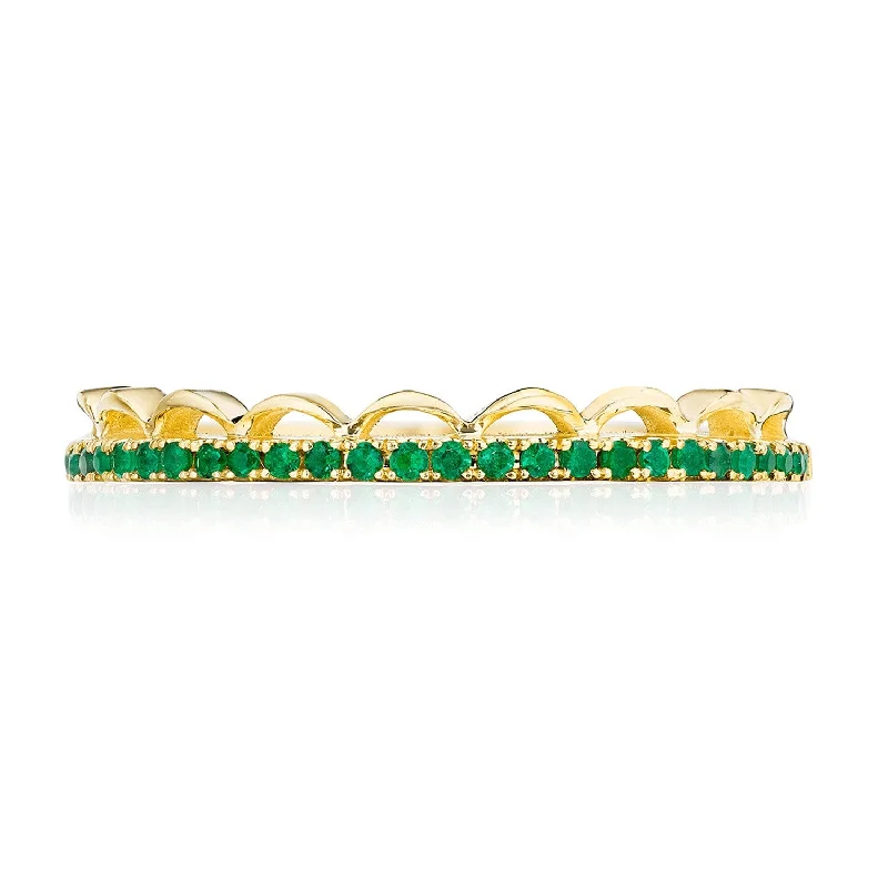 2674B 18KT Yellow & Emerald