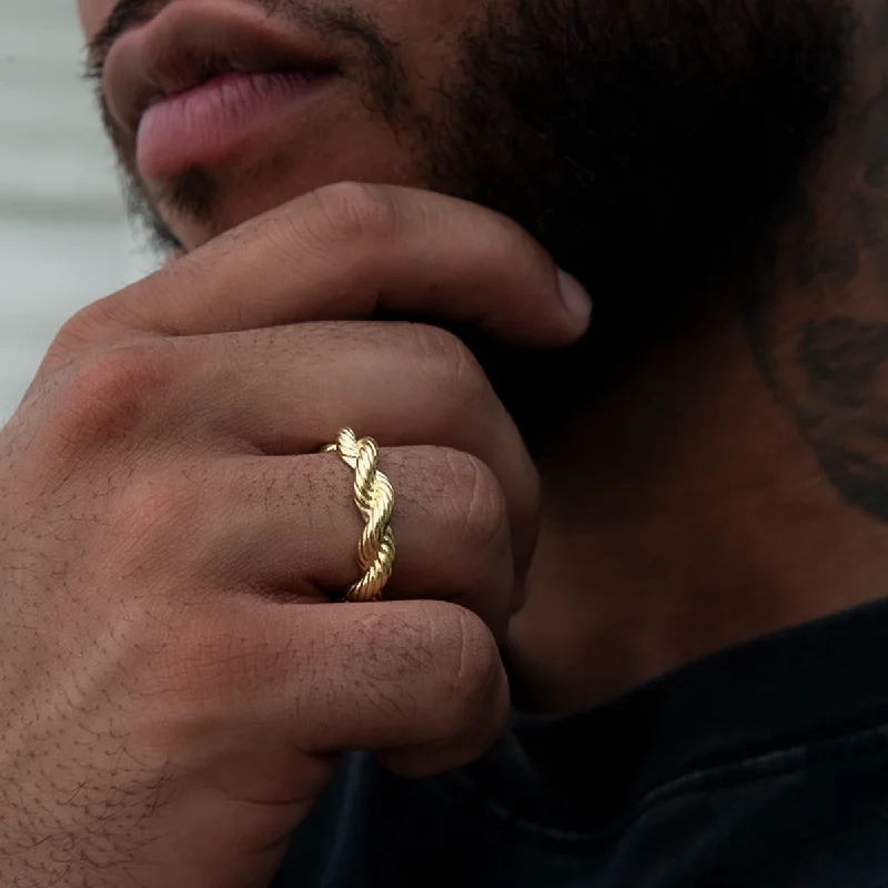 6MM Rope Ring in Yellow Gold