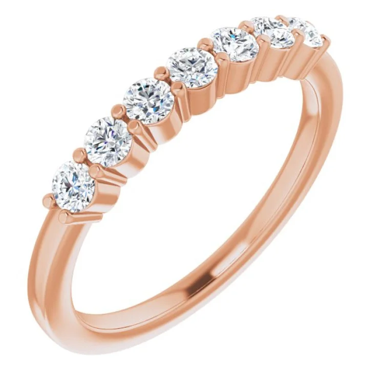 14K Rose 3/8 CTW Natural Diamond Anniversary Band