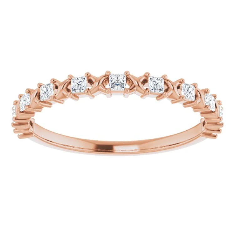 14K Rose 1/4 CTW Natural Diamond Anniversary Band