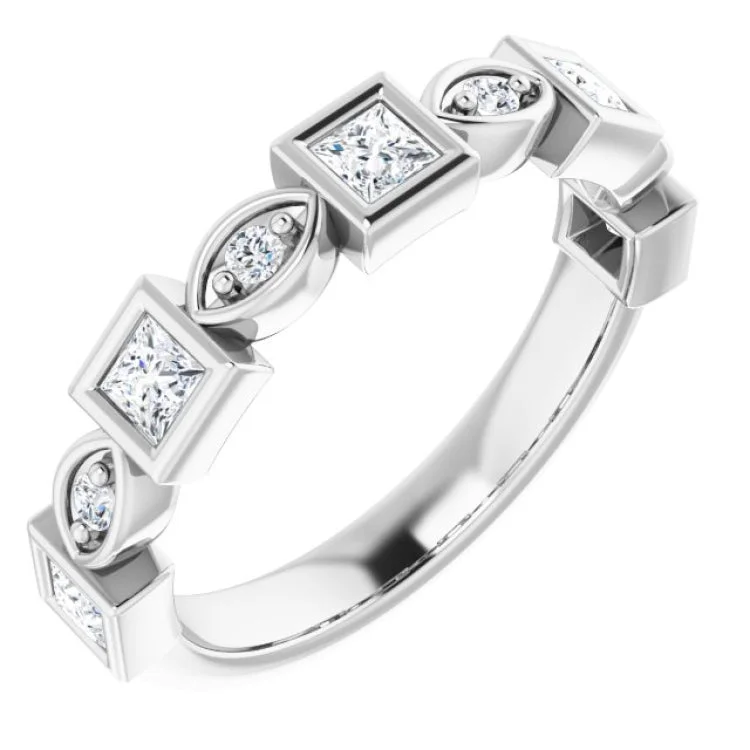 14K White 1/2 CTW Natural Diamond Anniversary Band