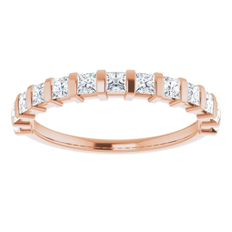 14K Rose 5/8 CTW Natural Diamond Anniversary Band