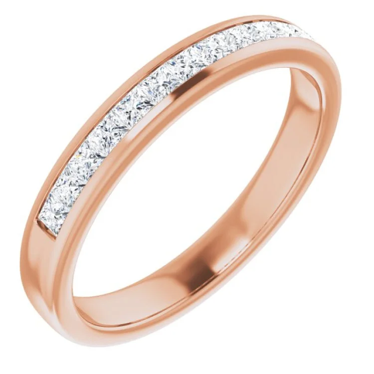 14K Rose 5/8 CTW Natural Diamond Band