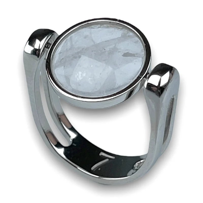 Clear Quartz Crystal Fidget Ring