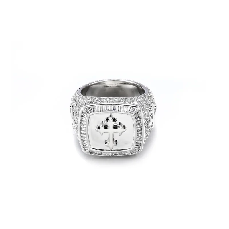 Square Baguette Pewter Ring