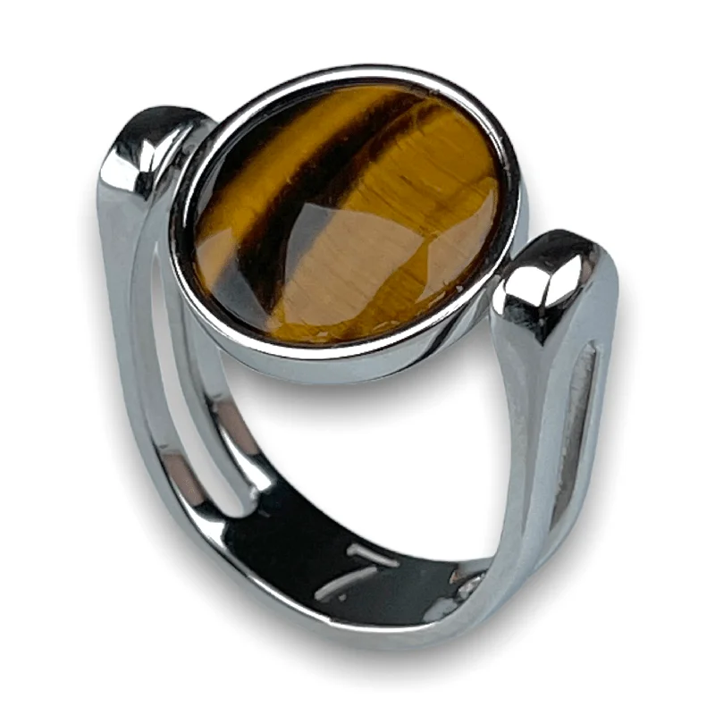 Tiger's Eye Crystal Fidget Ring