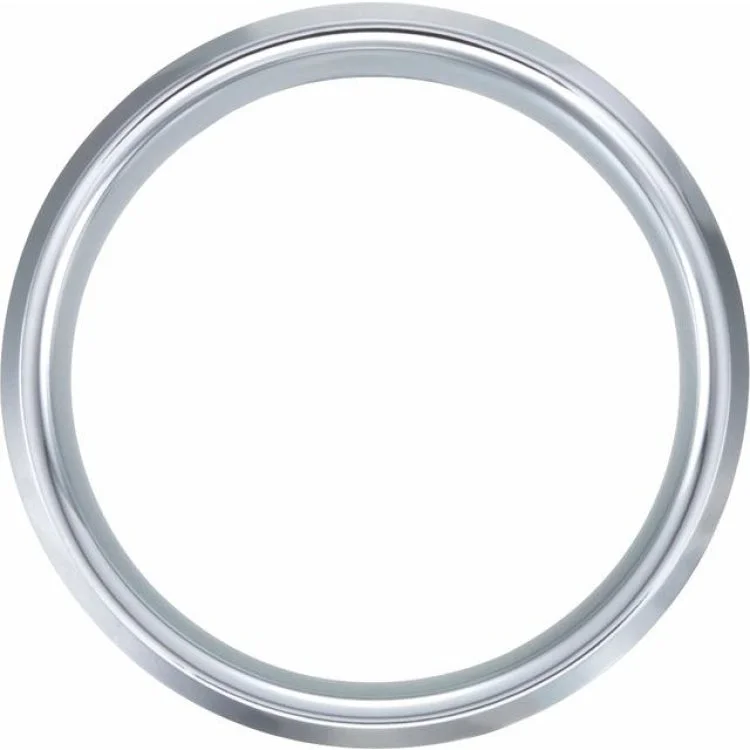 White Tungsten 8 mm Satin & Beveled-Edge Band Size 13.5