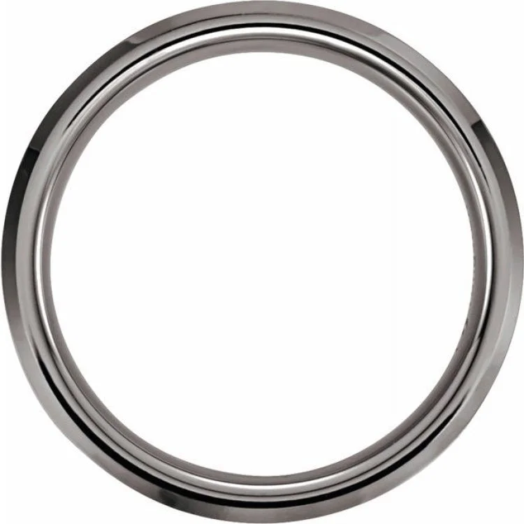 Tungsten 6 mm Satin & Polished Beveled-Edge Band Size 12.5