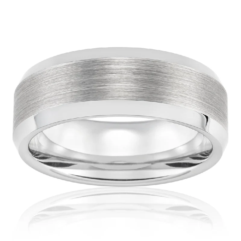 Tungsten Grey Centre Gents Ring