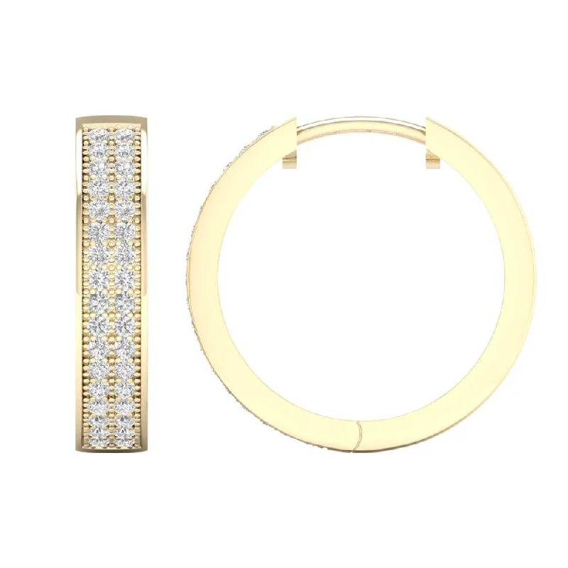 10K 0.20ct Diamond Hoops