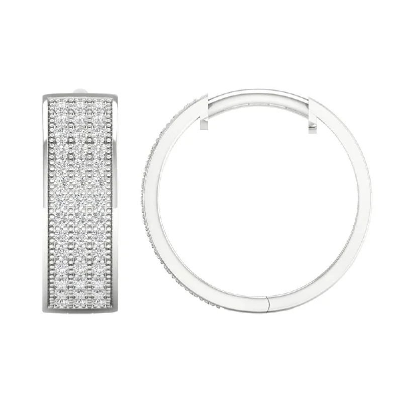 10K 0.25ct Diamond Hoop Earrings