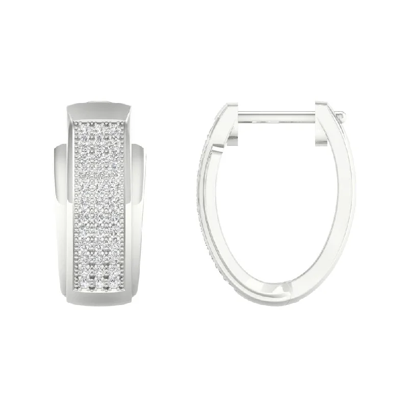 10K 0.25ct Diamond Hoops