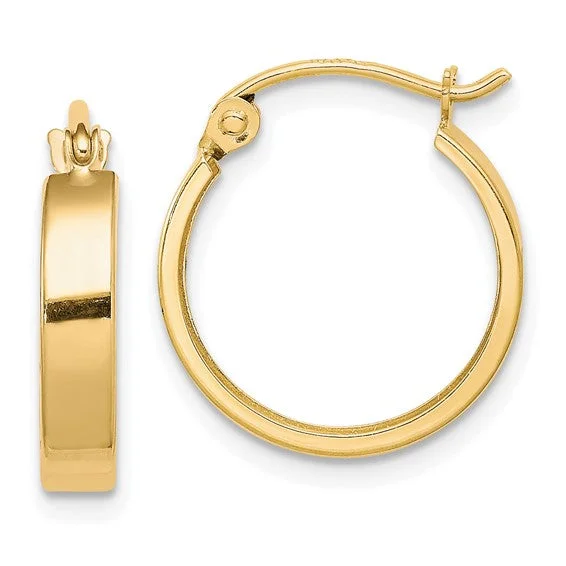 10k Yellow Gold Square Hoop Earrings