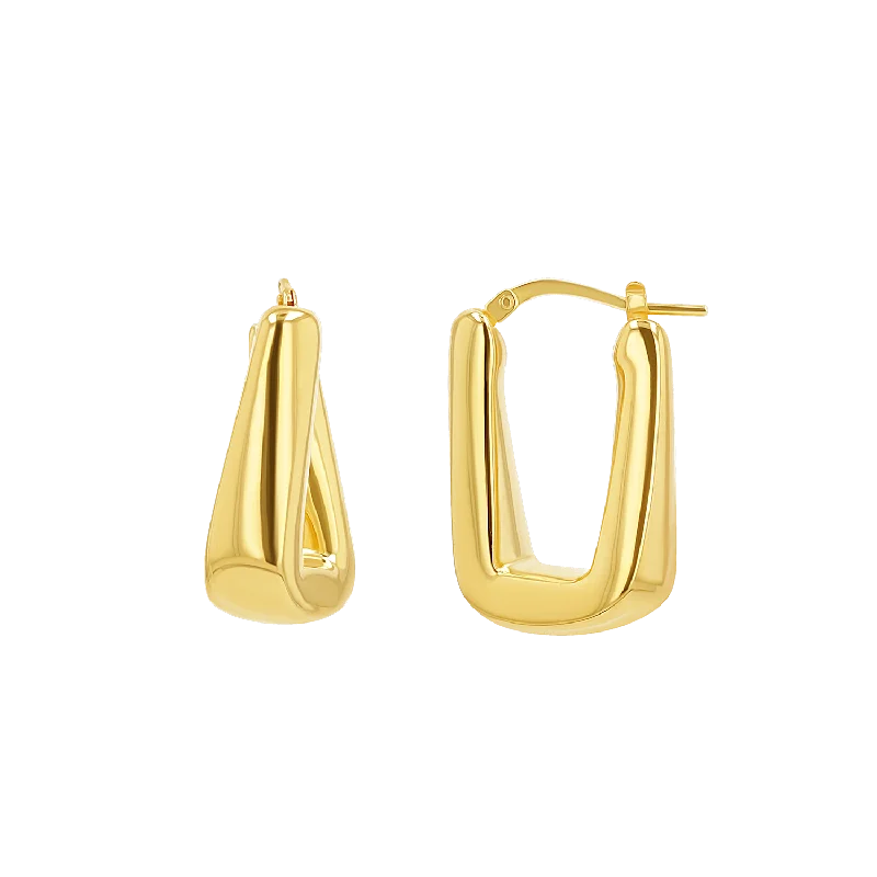 Rectangular Puff Link Hoops