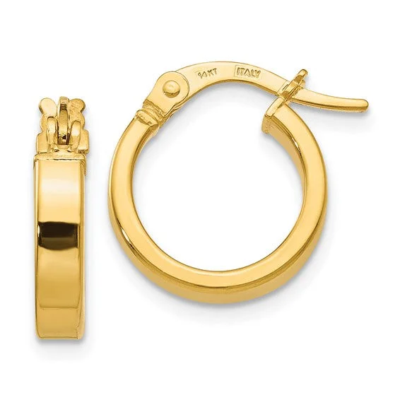 14K Yellow Gold Polished Hoop Earrings