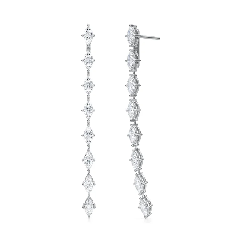 8 Stone Marquise Lab Grown Diamond Drop Earrings