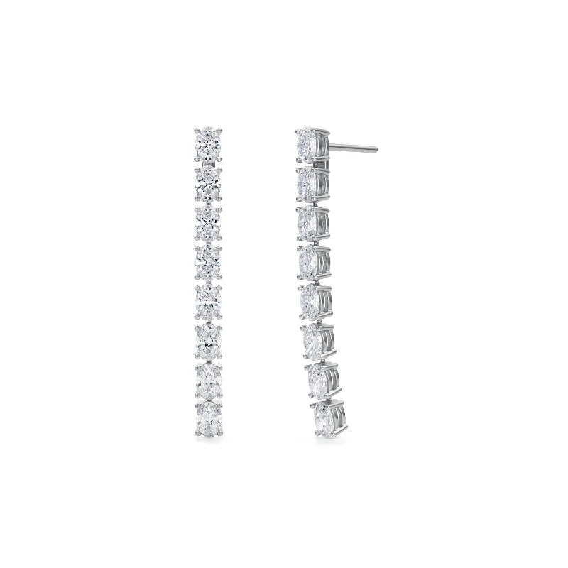 8 Stone Oval Lab Grown Diamond Drop Earrings