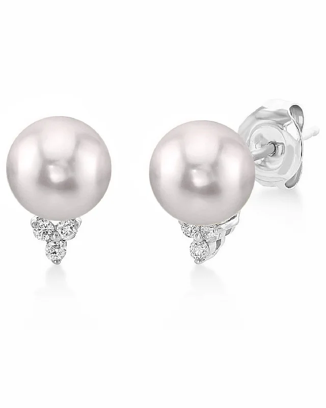 Akoya Pearl & Diamond Grace Earrings