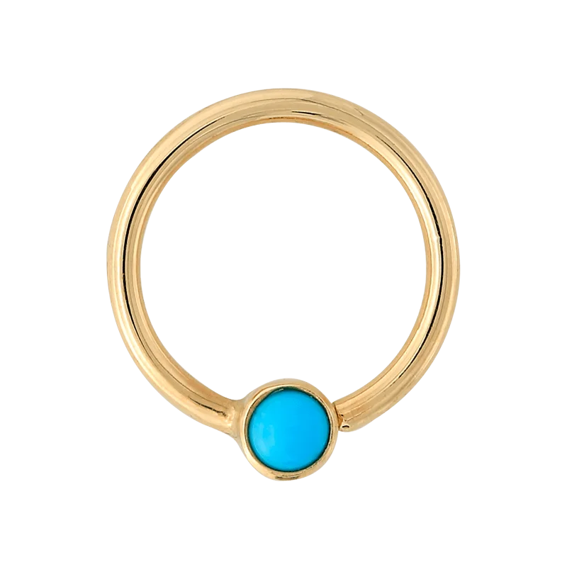 Bezel-set Fixed Gem Ring - Turquoise