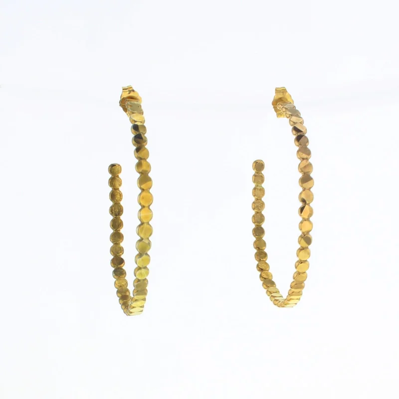 Gold Marble Hoop Earrings