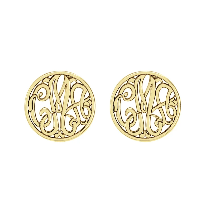 Fink's 10mm Classic Monogram Stud Earrings