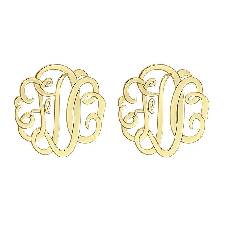 Fink's 20mm Classic Monogram Stud Earrings