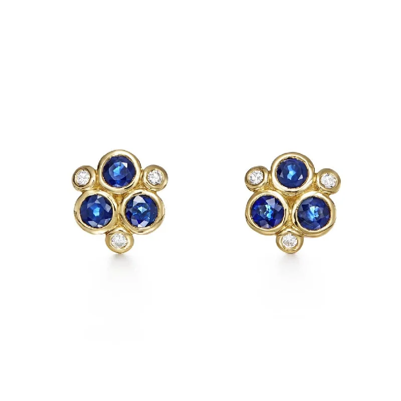 Temple St. Clair 18K Yellow Gold Diamond and Sapphire Earrings