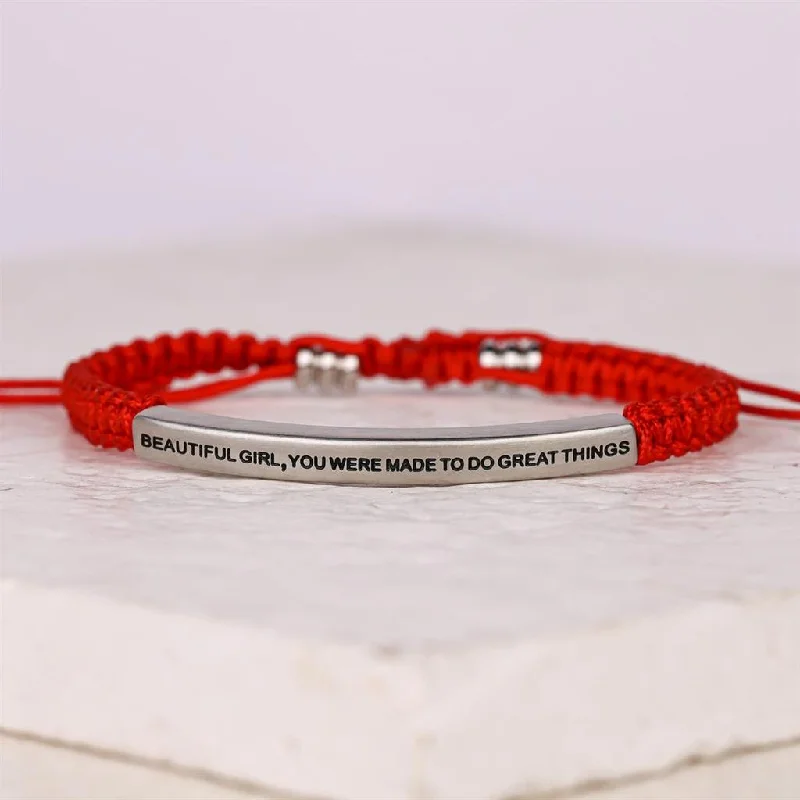 Beautiful Girl, You Were Made To Do Great Things Rope Bracelet