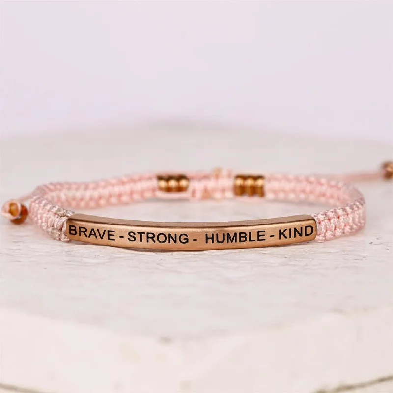 Brave - Strong - Humble - Kind - Rope Bracelet