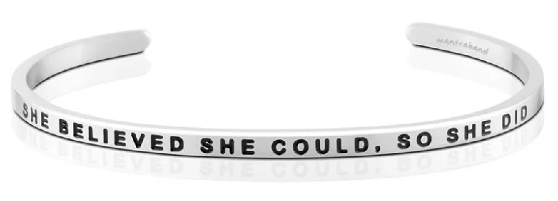 She Believed She Could, So She Did Bangle Bracelet