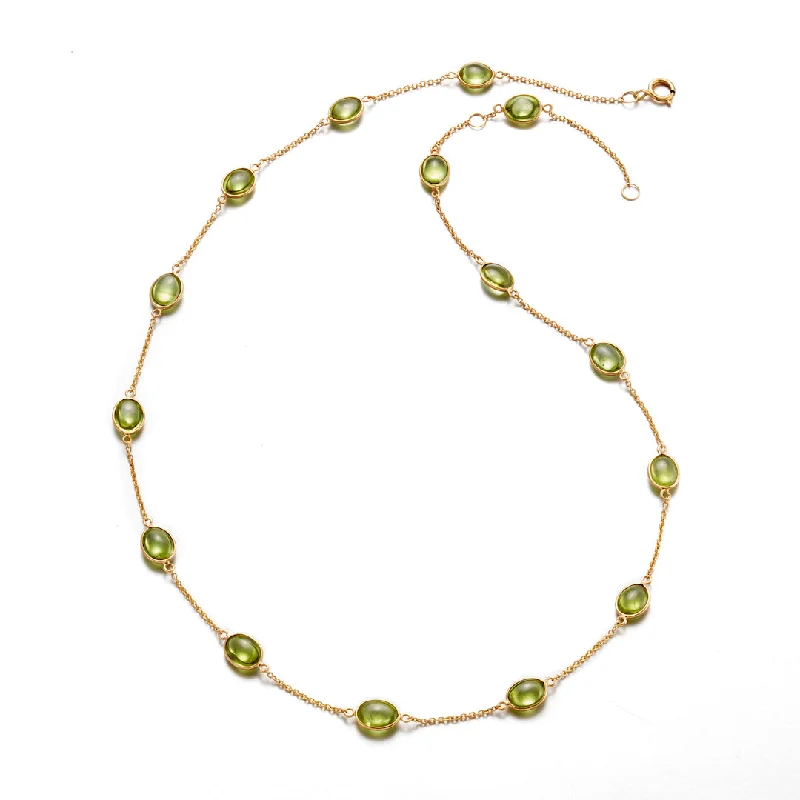 Station Necklace in Peridot