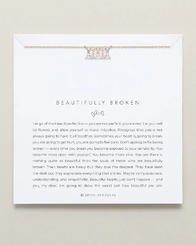 Beautifully Broken Baguette Dainty Necklace