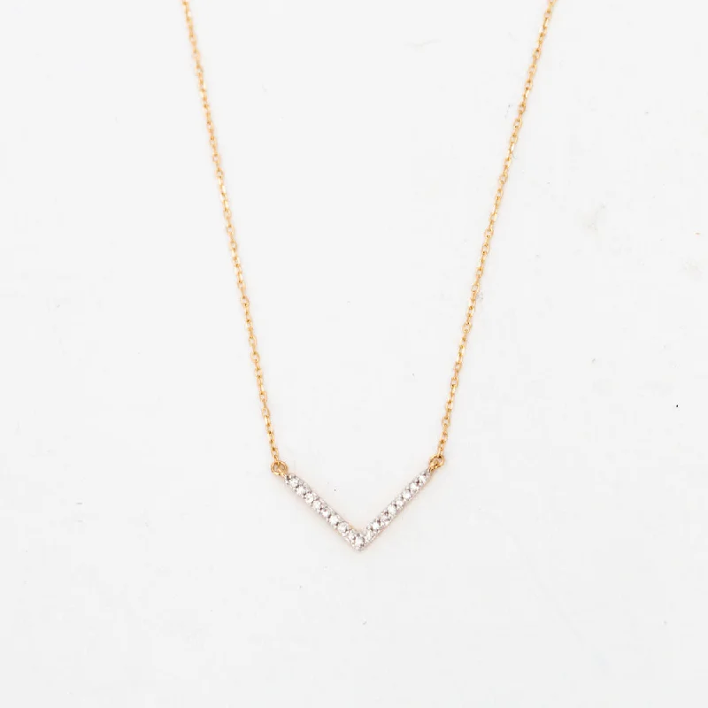 Tiny Pavé V Necklace