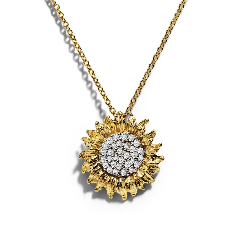 Vincent 15mm Pendant Necklace with Diamonds