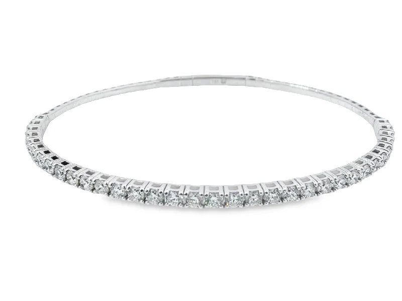 White Gold Diamond Bangle Bracelet