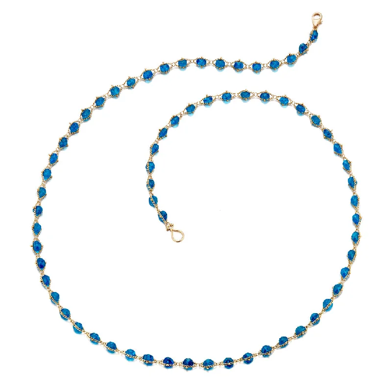 Midnight Apatite Woven Necklace